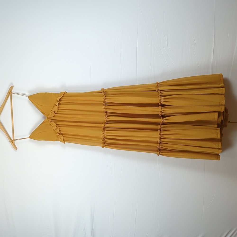 Sorella Vita Golden Yellow Boho Chiffon Gown – Size 14 - Picture 2 of 6